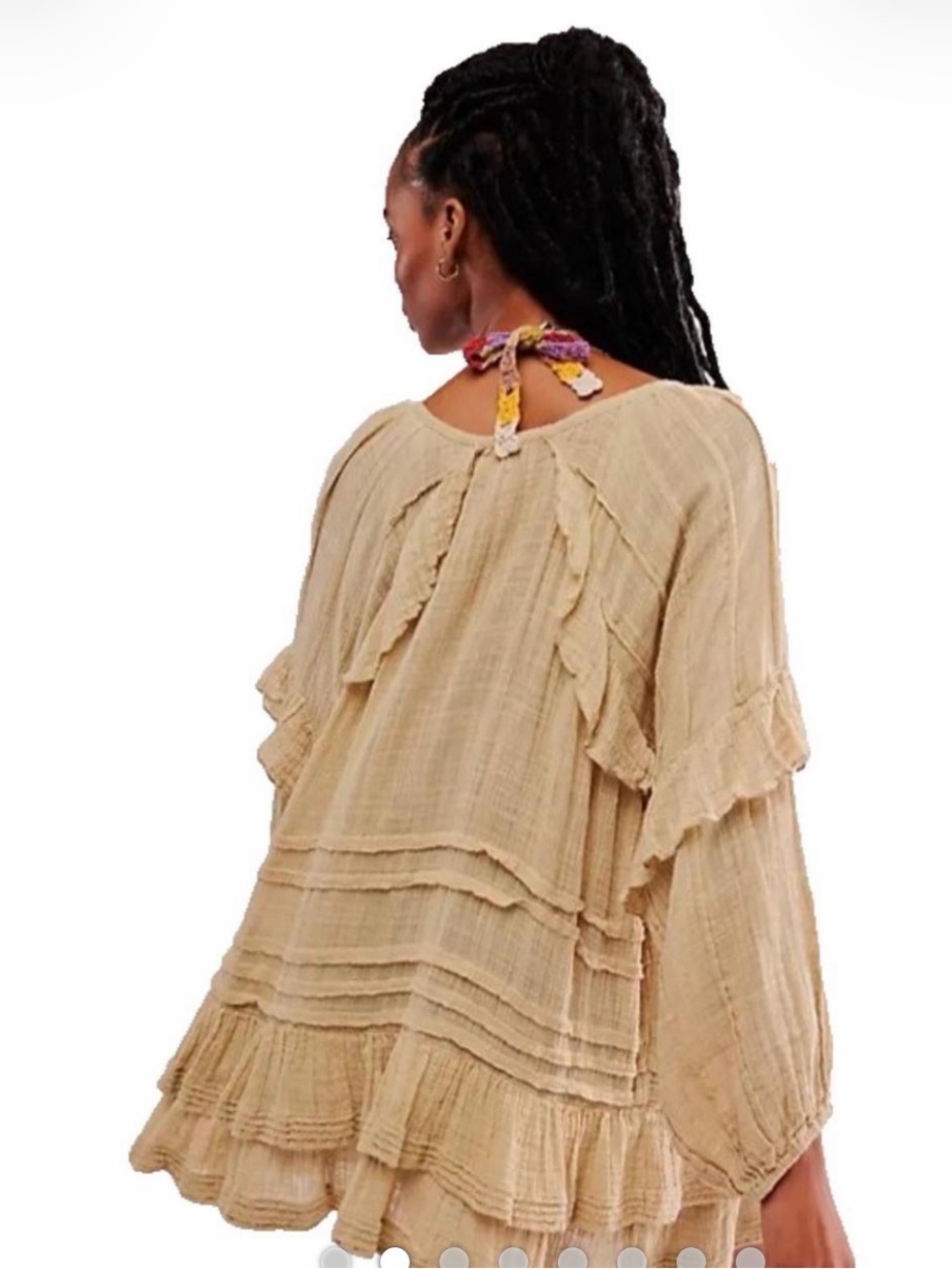 Free People Textured Ruffle Tunic - Beige - Picture 2 of 5